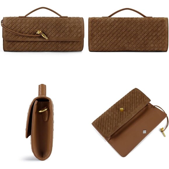 Stylish 12-Inch Woven Handbag with Adjustable Strap - Ideal for All Occasions - Picture 3 of 7